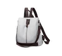 CORIOS Mochila Mujer Antirrobo Bolso Mochilas Morral Backpack con Orificio para Auriculares Bolso de Mano de Hombro de Cuero PU Retro Mochilas Bolsas de Escuela Viajes al Aire Libre Daypack Gris Claro