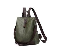 CORIOS Mochila Mujer Antirrobo Bolso Mochilas Morral Backpack con Orificio para Auriculares Bolso de Mano de Hombro de Cuero PU Retro Mochilas Bolsas de Escuela Viajes al Aire Libre Daypack Verde