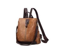 CORIOS Mochila Mujer Antirrobo Bolso Mochilas Morral Backpack con Orificio para Auriculares Bolso de Mano de Hombro de Cuero PU Retro Mochilas Bolsas de Escuela Viajes al Aire Libre Daypack Caramelo