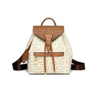 CORIOS Mochila Mujer Bolso Mochilas de Cuero PU Elegante Morral Backpack Bolso de Mano con Cordóne Bolsas de Escuela Retro Mochilas Bolso de Hombro Escolares Viajes Daypack Amarillo Beige