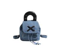 CORIOS Mochila Mujer Bolsos Vaqueros Bolso Mochilas de Mezclilla Pequeña Morral de Tejano Jean Mini Backpack Bolso de Mano con Cordóne Ligero Bolso de Hombro Moda Bolso Tote Azul Oscuro