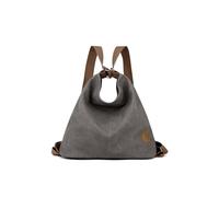 CORIOS Mochila para Mujer Bolso de Mano de Lona Casual Bolso Mochilas Morral Backpack Gran Capacidad Bolso de Hombro Vintage Bolso Tote para Compras Citas Trabajo Viajes Gris