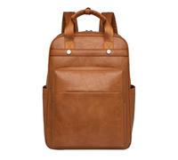 CORIOS Mochila Portatil Mujer 15.6 Pulgadas Mochila Impermeable para Ordenador Portátil Laptop Backpack Retro Mochilas Bolsas de Escuela Daypack para Trabajo Viajes Universidad Marrón Amarillento