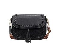 CORIOS Moda Bolso de Bandolera para Mujer PU Cuero Bolso de Hombro Elegante Bolso de Mano con Motivo Trenzado Exquisito Capacidad Media Bolso Cruzado Shopper Trabajo Compras Viajes Tote Negro