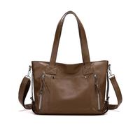 CORIOS Moda Bolso de Mano PU Cuero Bolso de Hombro Impermeable Bolso de Bandolera para Mujer Gran Capacidad Bolso Shopper Elegante Bolso Cruzado Trabajo Compras Viajes Bolso Tote Café