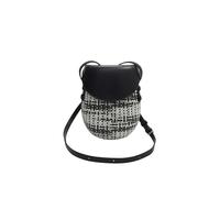 CORIOS Pequeño Bolso de Bandolera para Mujer Bolso de Teléfono Móvil PU Cuero Bolso de Hombro Bolso de Mano de Paja Bolsa de Ocio Bolso Tote para Compras Viajes Trabajo Negro