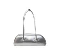 CORIOS Pequeño Bolso de Mano para Mujer Cuero PU Bolso de Hombro Impermeable Bolsa Shopper Moda Bolsa para Las Axilas Elegante Trabajo Compras Viajes Bolso Tote Plata