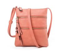 CORIOS PU Cuero Bolso de Bandolera para Mujer Elegante Retro Bolso de Mano Cruzado Múltiples Bolsillos Bolso de Hombro Pequeño Bolso Shopper Trabajo Compras Viajes Tote Rojo Sandía