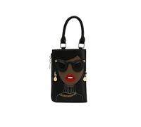 CORIOS PU Cuero Bolso de Bandolera para Mujer Novedad 3D Lady Face Bolso de Mano Elegante Bolso de Hombro Pequeño Bolso Shopper Retro Bolso Cruzado Bolso Tote Billetera Cartera Monedero Negro