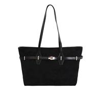 CORIOS PU Cuero Bolso de Mano para Mujer Elegante Bolso de Hombro Gran Capacidad Maletín Portátil Moda Bolsa para Las Axilas Multifuncional Viajes Compras Trabajo Citas Tote Negro