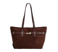 CORIOS PU Cuero Bolso de Mano para Mujer Elegante Bolso de Hombro Gran Capacidad Maletín Portátil Moda Bolsa para Las Axilas Multifuncional Viajes Compras Trabajo Citas Tote Café