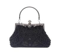 CORIOS Vintage 1920s Bolsa de Noche Clutch con Cuentas para Mujer Embrague de Lentejuelas Bolsos de Fiesta Bolso de Boda Elegante Bolso de Hombro para Lujoso Fiesta de Graduación Banquete Negro