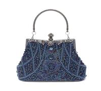 CORIOS Vintage 1920s Bolsa de Noche Clutch con Cuentas para Mujer Embrague de Lentejuelas Bolsos de Fiesta Bolso de Boda Elegante Bolso de Hombro para Lujoso Fiesta de Graduación Banquete Azul