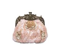 CORIOS Vintage 1920s Cuentas Bolsa de Noche Clutch con Floral para Mujer Embrague de Lentejuelas Bolso de Boda Bolsos de Fiesta Elegante Bolso de Hombro para Fiesta de Graduación Banquete Champán