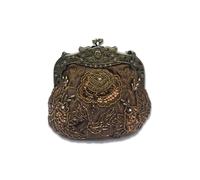 CORIOS Vintage 1920s Cuentas Bolsa de Noche Clutch con Floral para Mujer Embrague de Lentejuelas Bolso de Boda Bolsos de Fiesta Elegante Bolso de Hombro para Fiesta de Graduación Banquete Café
