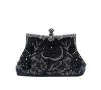 CORIOS Vintage 1920s Cuentas Bolsa de Noche Clutch con Floral para Mujer Embrague de Lentejuelas Bolsos de Fiesta Bolso de Boda Elegante Bolso de Hombro para Banquete Fiesta de Graduación Negro