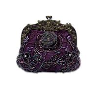 CORIOS Vintage 1920s Cuentas Bolsa de Noche Clutch con Floral para Mujer Embrague de Lentejuelas Bolso de Boda Bolsos de Fiesta Elegante Bolso de Hombro para Fiesta de Graduación Banquete Morado