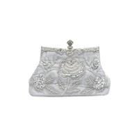 CORIOS Vintage 1920s Cuentas Bolsa de Noche Clutch con Floral para Mujer Embrague de Lentejuelas Bolsos de Fiesta Bolso de Boda Elegante Bolso de Hombro para Banquete Fiesta de Graduación Plata