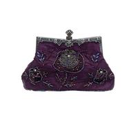 CORIOS Vintage 1920s Cuentas Bolsa de Noche Clutch con Floral para Mujer Embrague de Lentejuelas Bolsos de Fiesta Bolso de Boda Elegante Bolso de Hombro para Banquete Fiesta de Graduación Morado