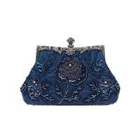 CORIOS Vintage 1920s Cuentas Bolsa de Noche Clutch con Floral para Mujer Embrague de Lentejuelas Bolsos de Fiesta Bolso de Boda Elegante Bolso de Hombro para Banquete Fiesta de Graduación Azul