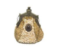 CORIOS Vintage 1920s Cuentas Bolsa de Noche Embrague de Lentejuelas para Mujer Clutch con Floral Bolso de Boda Bolsos de Fiesta Elegante Bolso de Hombro para Banquete Fiesta de Graduación Oro