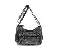 CORIOS Vintage Bolsos Vaqueros para Mujer Bolso Bandolera de Mezclilla Bolso de Hombro de Tejano Jean Retro Bolso de Mano Tote con Múltiples Bolsillos para Compras Citas Viajes Trabajo Negro