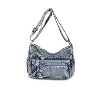 CORIOS Vintage Bolsos Vaqueros para Mujer Bolso Bandolera de Mezclilla Bolso de Hombro de Tejano Jean Retro Bolso de Mano Tote con Múltiples Bolsillos para Compras Citas Viajes Trabajo Azul