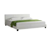 [corium] cama de matrimonio albacete tapizada en piel sintética (140x200cm) (blanco)