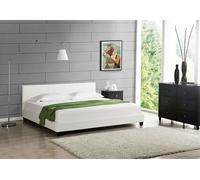 [corium] cama de matrimonio albacete tapizada en piel sintética (160x200cm) (blanco)