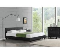 [corium] cama de matrimonio albacete tapizada en piel sintética (180x200cm) (negro)