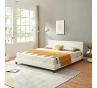 Corium Cama de Matrimonio de Cuero sintético - (180x200cm) (Blanco)