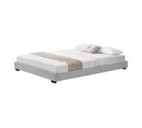 Corium Cama Doble Matrimonio Tapizado en Piel sintética 180 x 200 cm Somier Moderno con Listones para Cama Blanco