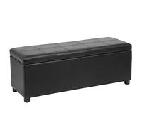 Corium Puff Almacenaje Bukit Baúl Almacenaje Dormitorio Banco Tapizado con Compartimento Banco Otomano Arcón máx.150 kg Polipiel Madera 118 x 37 x 43 cm - Negro