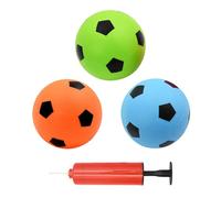 Coriver 3 Pack Balón de fútbol Inflable pequeño-balón de fútbol de 15 cm en 3 Colores con Bomba, balón de Playa para Piscina de Verano, Juego Deportivo para niños para Interior Exterior