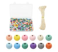 Coriver 300 piezas de cuentas de madera para ensartar-10 mm Cuentas de colores bolas de madera para manualidades, juguetes de cuentas para infantiles, para la fabricación de joyas DIY