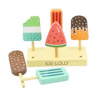 Coriver Juguete de Helado, 6 Piezas Heladeria Juguete Madera, Helados Comida Madera Juguete, Juguetes Alimentos Imitación, Juego Educativo Regalo para Niños Niñas 3 + Anos