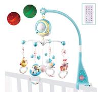 Coriver Móvil de Cuna Musical para Bebé, 360 ° Movil Cuna Bebe Carrusel com Cuna Luz y Musica con Control Remoto y Proyección, Movil Cuna para Bebé 0 a 24 meses