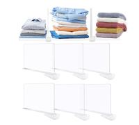 Coriver Separadores de Estantes, 6 Piezas Divisores de Armario Transparente, Ajustable Almacenamiento y Organizador Armario Vertical, Separador Estantería para Armarios Librerías Oficina