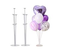 Coriver Soporte para Globos, Soporte Globos de Pie Alto, Soporte Columna Globos con Plástico Base, Estructura para Globos para Boda Cumpleaños Fiesta en el Jardín y Celebración del Gran (2 Sets)