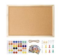 Cork Board, AUNHOKE Tablero de Corcho 40 x 30 cm, Pizarra de Corcho con Chinchetas y Kit de Instalación para Oficina, Escuela, Dormitorio y Casa