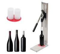 Corker manual para botellas de vino con altura ajustable, cabezales POM para elaboración casera, uso en fiestas, fácil sellado