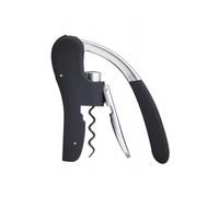 Corkscrew, Wine Bottle Opener with Built-in Foil Cutter, Black & Chrome