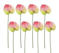 Corkwaw 8 flores artificiales de anturio de 23-5/8 pulgadas, flores falsas de tacto real para arreglos de centros de mesa y decoración de festivales de boda (rosa verde)