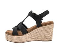Corkys Footwear Hey Girl Somethings Fishy Wedge para mujer, con una parte superior de tiras con una hebilla ajustable, suela envuelta en yute, plantillas de EVA acolchadas y un tacón de 3.75 pulgadas