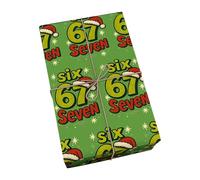 Corlidea Papel de Embalaje de Navidad Funny 67, Papel de Embalaje 6 7 Meme, Papel de Embalaje Regalo Funny Teen Holiday 67 Meme para Fiestas de Navidad, Adolescentes, Mejores Amigos