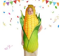 Corn Costume Outfit - Funny Food Themed Apparel for Party Dress Up | Polyester Printed with Jumpsuit Clothing, Vegetable Suit, Stage Performance Wear for Carnival Cosplay School Harvest Festival