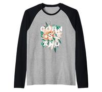 Corn Island Diseño Floral Isla del Maíz Flor Nicaragua Camiseta Manga Raglan