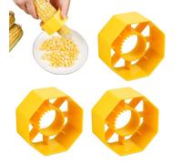 Corn Kernel Remover Tool Set of 3, Ergonomic Corn Cob Cutter for Easy Kernel Removal, Compact Shucker and Peeler for Kitchen Home Dorm Porch Backyard, Quick Corn Stripper for Meal Prep and BBQ