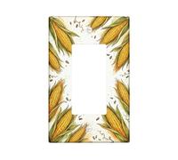 Corn Kitchen - Cubierta de interruptor de luz basculante individual, hojas rústicas de otoño, semillas de plástico amarillo otoño, tamaño estándar, acentos de pared para dormitorio, baño, decoración