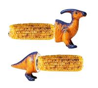 Corn on the Cob Holders | Palo para perros calientes con diseño de dinosaurio resistente al calor | Asas de maíz | para fiestas, barbacoas, picnic, camping, cocina al aire libre